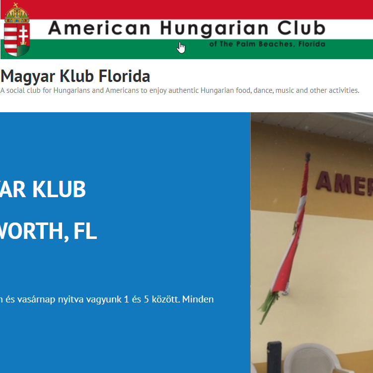 Hungarian Nonprofits Near Me - Magyar Klub Florida - American Hungarian Club of the Palm Beaches, Florida